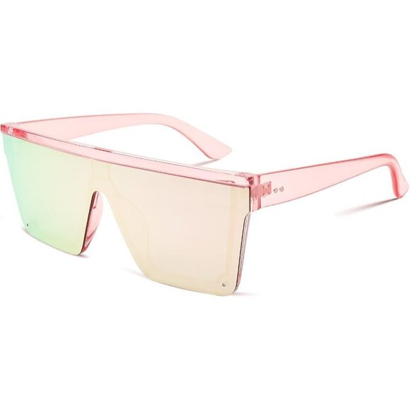 ❤️Women Pink FEISEDY Fashion Siamese Lens Sunglasses  Men Succinct Style - Picture 1 of 9